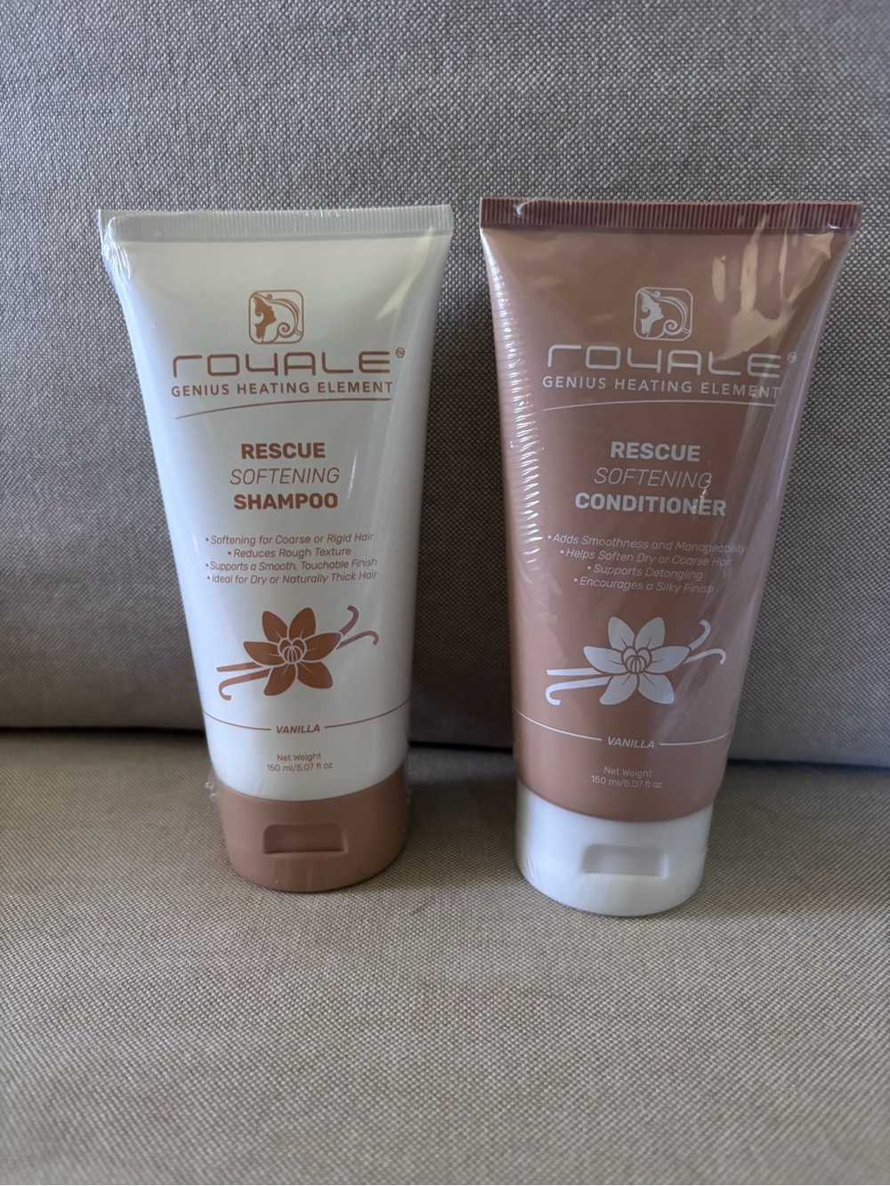 Royale Rescue Softening Shampoo & Conditioner Set Vanilla 5.07 fl oz Softening